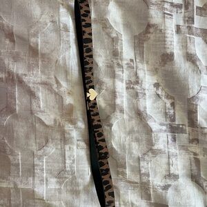 Kate Spade Reversible Black and Brown Animal Print Belt with Gold Accent
